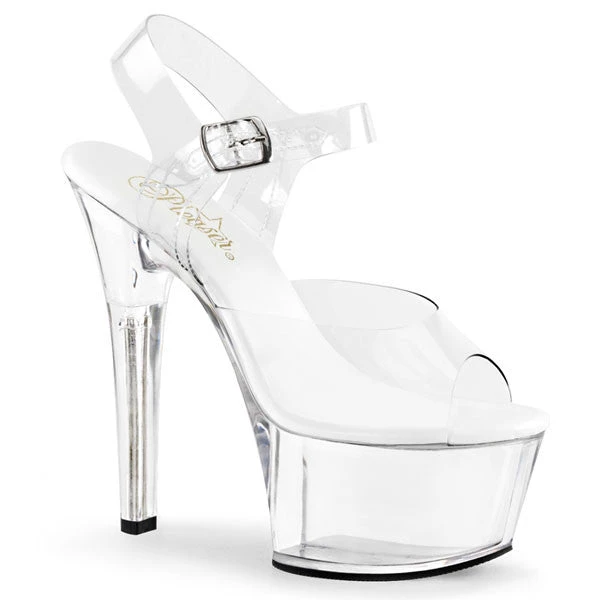 Pleaser Aspire-608 Clear 6" Platform Sandal 4 Pleaser Aspire-608 Clear 6" Platform Sandal