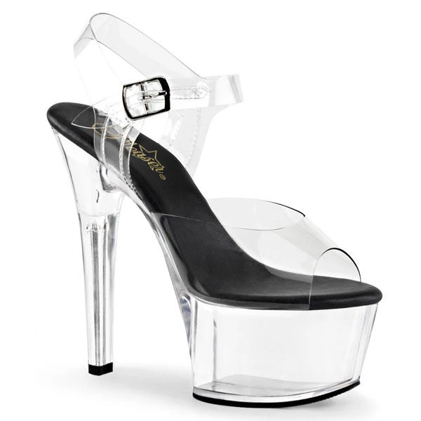 Pleaser Aspire-608 Clear 6" Platform Sandal 3 Pleaser Aspire-608 Clear 6" Platform Sandal