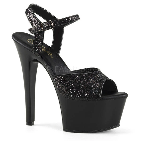 Pleaser Aspire-609G Glitter 6" Platform Sandal Platform Sandals 3 Pleaser Aspire-609G Glitter 6" Platform Sandal Platform Sandals