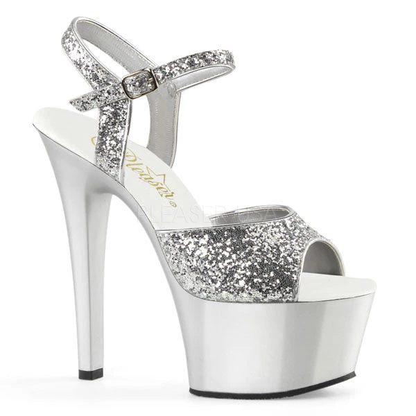 Pleaser Aspire-609G Glitter 6" Platform Sandal Platform Sandals 4 Pleaser Aspire-609G Glitter 6" Platform Sandal Platform Sandals