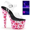 Pleaser Bejeweled-708UVLP Neon P7" Latform Sandal