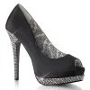 Bordello Shoes High Heels Bella-12R Rhinestone Peep Toe Heels