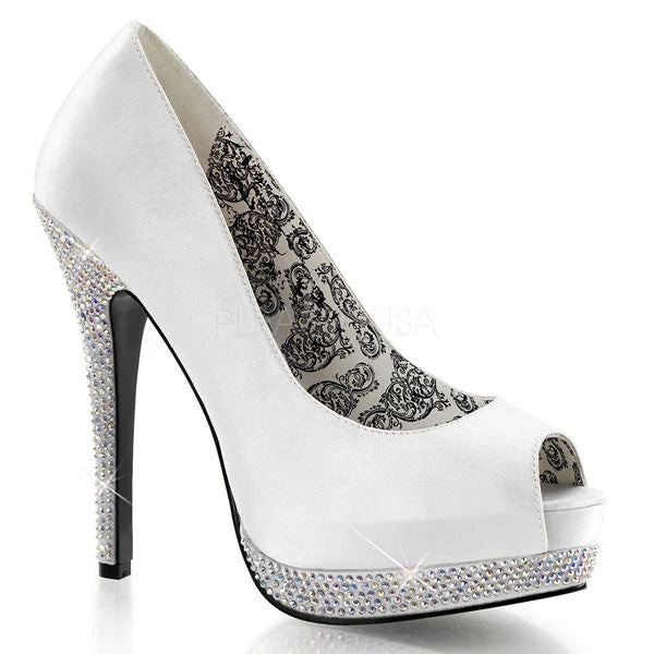 Bordello Shoes High Heels Bella-12R Rhinestone Peep Toe Heels 5 Bordello Shoes High Heels Bella-12R Rhinestone Peep Toe Heels