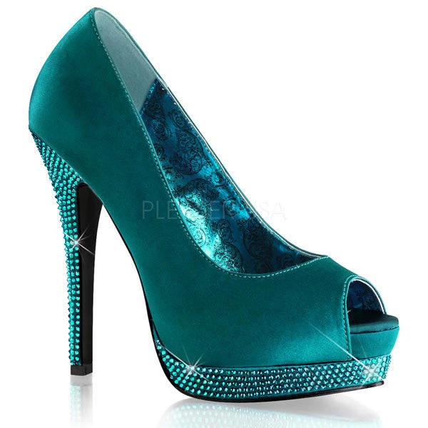 Bordello Shoes High Heels Bella-12R Rhinestone Peep Toe Heels 10 Bordello Shoes High Heels Bella-12R Rhinestone Peep Toe Heels