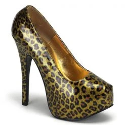 Bordello Shoes High Heels Teeze-37 Cheetah Print Platform Pumps