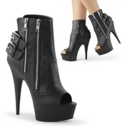 Pleaser Delight-1015 Buckled 6" Platform Bootie All Shoes