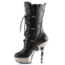Demonia Muerto-1026 Skull Buckle Boots