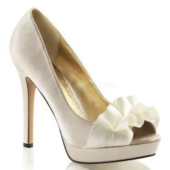 Fabulicious Lumina-42 Satin Peep Toe Pumps High Heels
