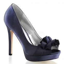 Fabulicious Lumina-42 Satin Peep Toe Pumps High Heels