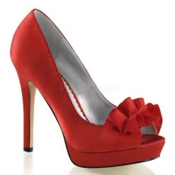 Fabulicious Lumina-42 Satin Peep Toe Pumps High Heels