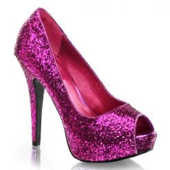 Fabulicious Twinkle-18G Silver Glitter Platform Heels