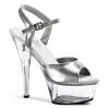 Pleaser High Heels Kiss-209 Silver Platform Sandal