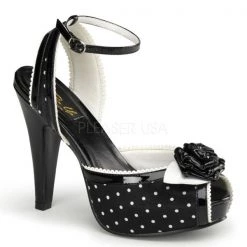Bordello Shoes Bettie-06 Polka-Dot Ankle Wrap Sandal