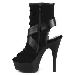 Pleaser Delight-1034 Black Suede Platform Boots