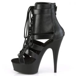 Pleaser Delight-600-35 Black Platform Heels High Heels
