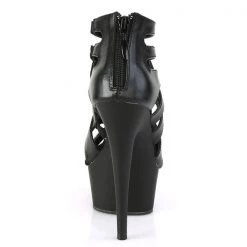 Pleaser High Heels Delight-645 Strappy Black Platform Heels