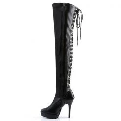 Devious Indulge-3063 Thigh High 5" Lace-up Boots