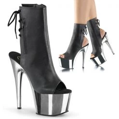 Pleaser Adore-1018 Chrome Heel Platform Boots