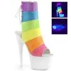 Pleaser Neon Rainbow Ankle Boot