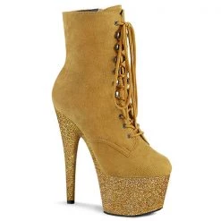 Pleaser Adore-1020FSMG Suede Platform Boots