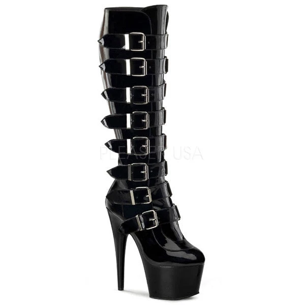 Pleaser Adore-2043 Buckled Platform Knee Boots 3 Pleaser Adore-2043 Buckled Platform Knee Boots