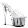 Pleaser Adore-701G Glitter Platform Slide Sandals