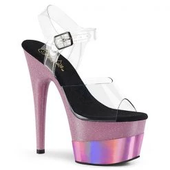Pleaser High Heels Adore-708-2HGM Pink Hologram Platform Heels