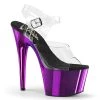 Pleaser Adore-708 Purple Metallic Platform Sandals