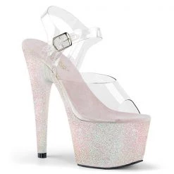 Pleaser High Heels Adore-708HMG Glitter Platform Sandals 6 Pleaser High Heels Adore-708HMG Glitter Platform Sandals