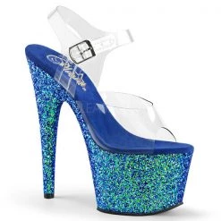 Pleaser High Heels Adore-708LG Glitter Platform Sandals 5 Pleaser High Heels Adore-708LG Glitter Platform Sandals