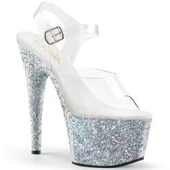 Pleaser High Heels Adore-708LG Glitter Platform Sandals