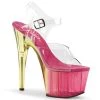 Pleaser Clear/Pink Platform Sandals 2 Pleaser Clear/Pink Platform Sandals