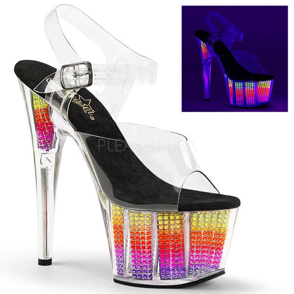 Pleaser Adore-708SRS Neon Platform Sandals 3 Pleaser Adore-708SRS Neon Platform Sandals