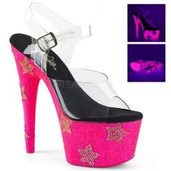 Pleaser High Heels Adore-708STAR Neon Platform Sandals