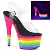 Pleaser Pleaser Shoes Neon Rainbow Platform Heels
