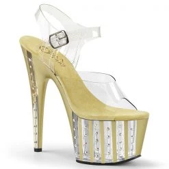 Pleaser Adore-708VLRS Gold Platform Sandals High Heels