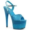 Pleaser High Heels Adore-709-2G Aqua Glitter Platform Sandals 2 Pleaser High Heels Adore-709-2G Aqua Glitter Platform Sandals