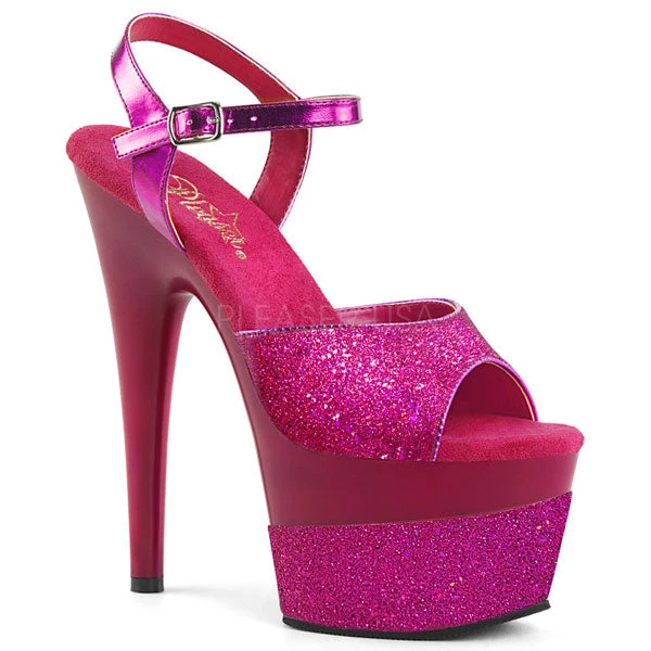 Pleaser High Heels Adore-709-2G Pink Glitter Platform Sandals 3 Pleaser High Heels Adore-709-2G Pink Glitter Platform Sandals