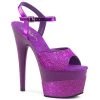 Pleaser Adore-709-2G Purple Glitter Platform Heels High Heels 1 Pleaser Adore-709-2G Purple Glitter Platform Heels High Heels