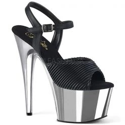 Pleaser Adore-709 Black Quilted Platform Heels