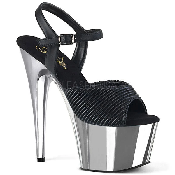 Pleaser Adore-709 Black Quilted Platform Heels 3 Pleaser Adore-709 Black Quilted Platform Heels
