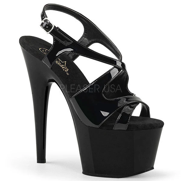 Pleaser Adore-730 Black 7" Platform Sandals 3 Pleaser Adore-730 Black 7" Platform Sandals