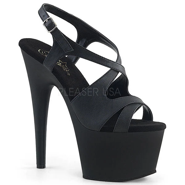 Pleaser Adore-730 Black 7" Platform Sandals 4 Pleaser Adore-730 Black 7" Platform Sandals