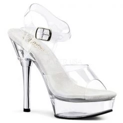 Pleaser Allure-608 Clear 5" Platform Sandals