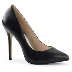 Pleaser Amuse-20 Black Leather Pumps