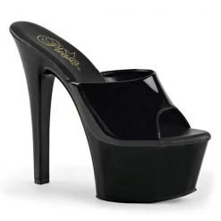 Pleaser Aspire-601 Black 6" Platform Slide Sandals