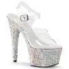 Pleaser High Heels Bejeweled-708MS Rhinestone 7" Platform Sandal