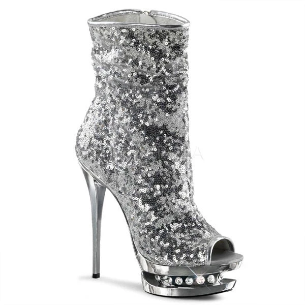Pleaser Blondie-R-1008 Sequined 6" Ankle Boot 3 Pleaser Blondie-R-1008 Sequined 6" Ankle Boot