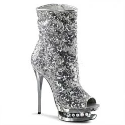 Pleaser Blondie-R-1008 Sequined 6" Ankle Boots