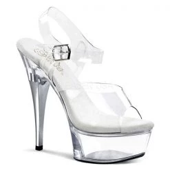 Pleaser Captiva-608 Clear 6" Platform Sandal Platform Sandals
